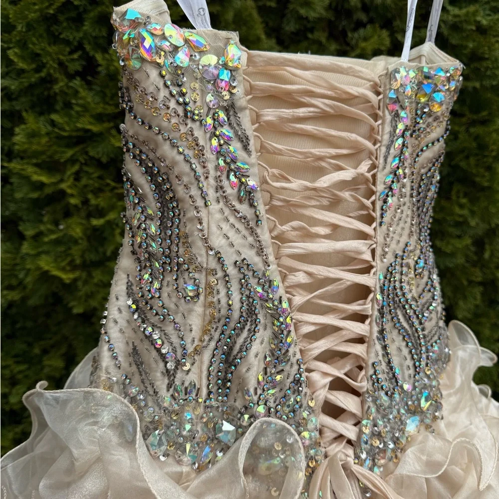 Quinceañera Champagne Strapless dress - Picture 11 of 16